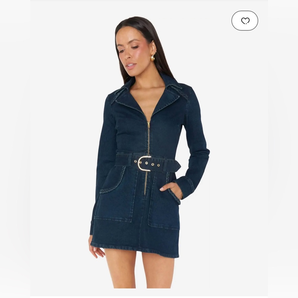 NWT- show me your mumu outlaw long sleeve denim dress, size small